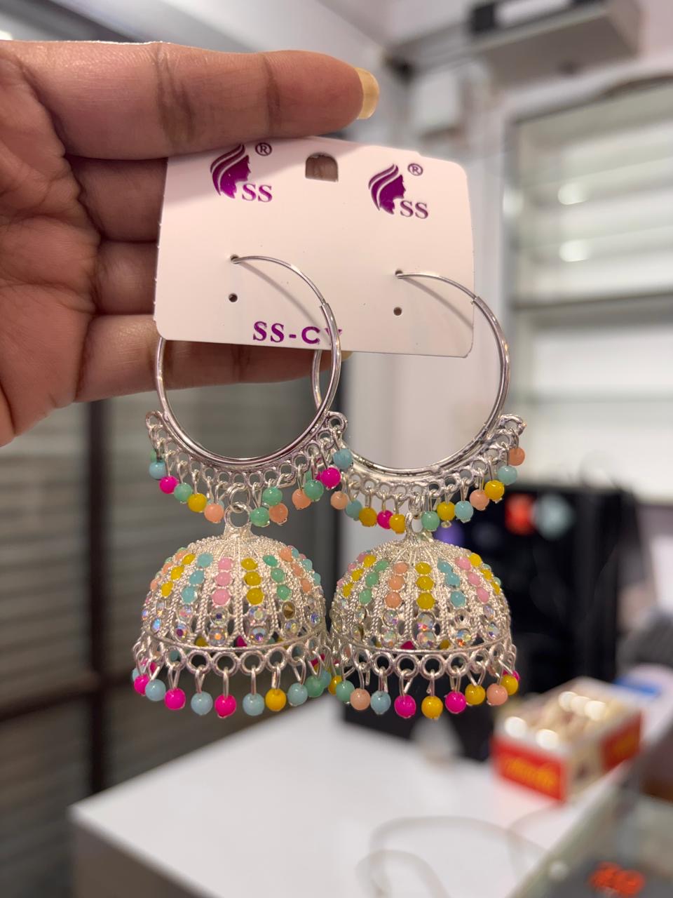 Traditional Silver Jhumka Earrings - EID Collection