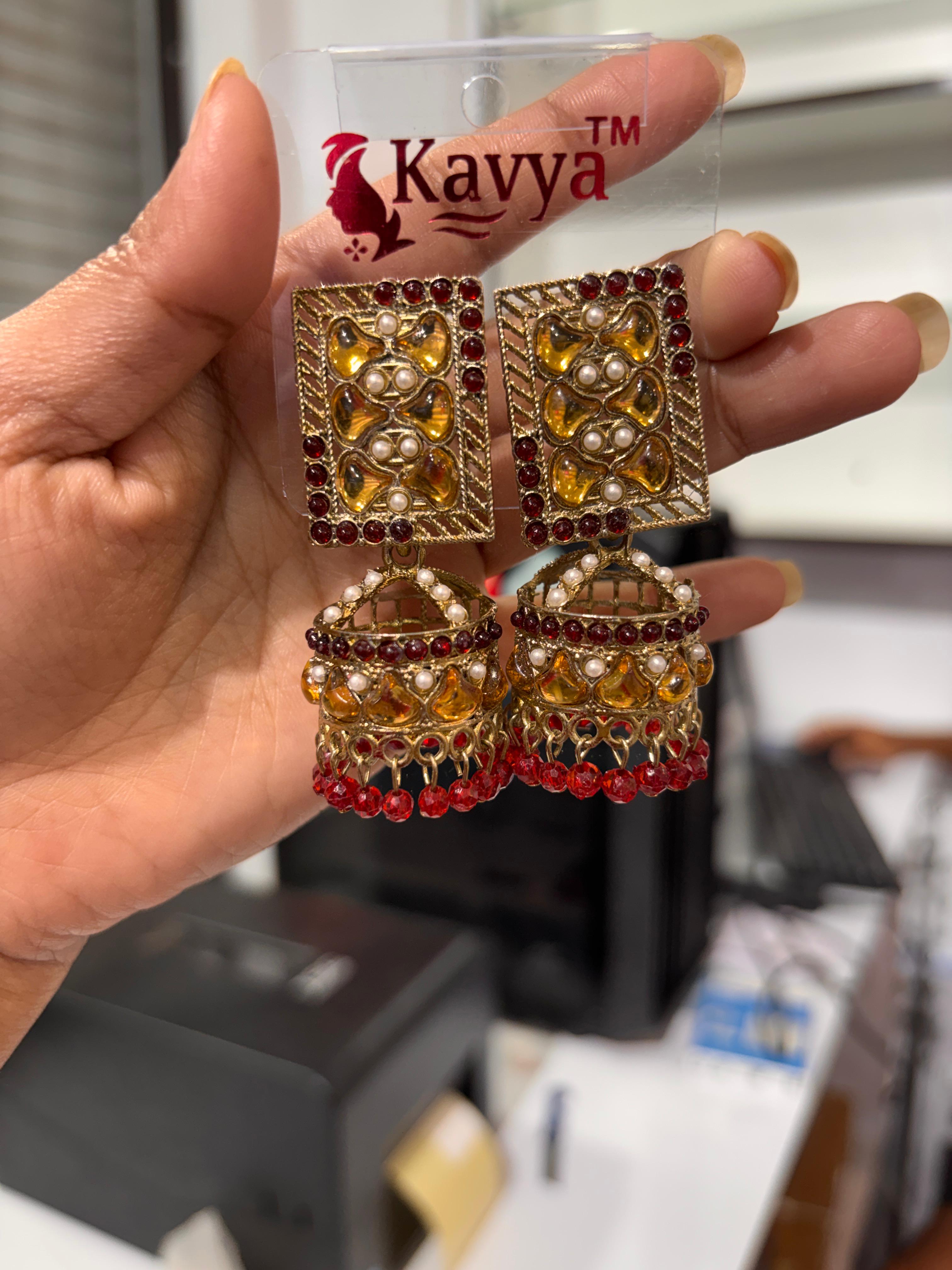 Stone And Pearl Earrings - SAJ KONNYA Collection