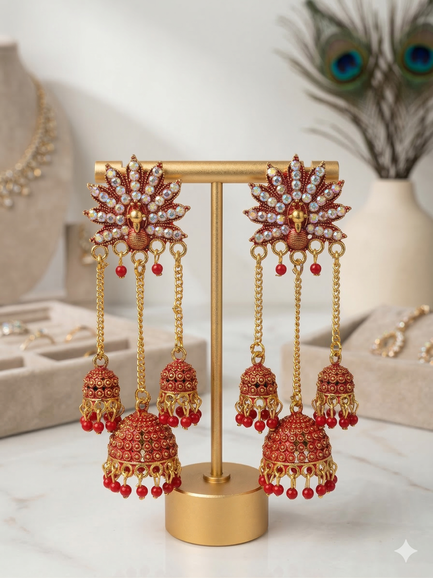 Blue Stone Serpent Drop Earrings - Oxidised Silver