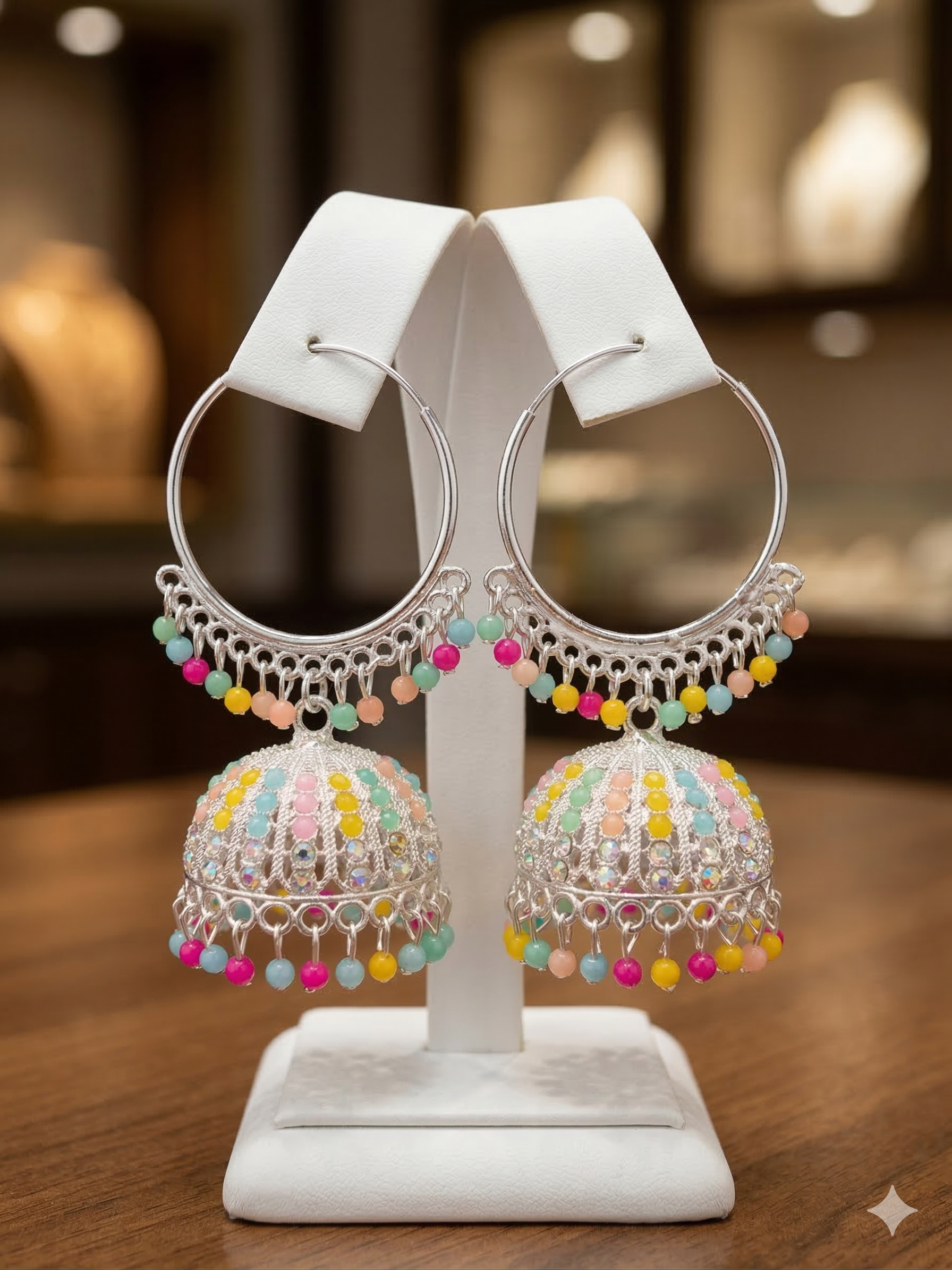 Traditional Silver Jhumka Earrings - EID Collection